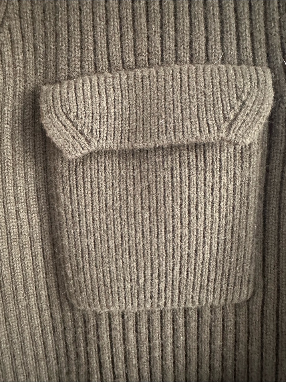 COS Military Olive Green Ribbed Merino Wool Cardigan Vest - Picture 6 of 12